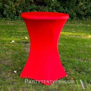 Statafel met rok rood huren - Partytentverhuur Amsterdam